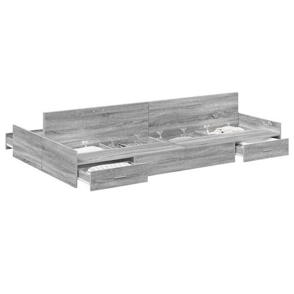 vidaXL Κρεβάτι με αποθηκευτικό χώρο Γκρι sonoma 120 x 190 cm