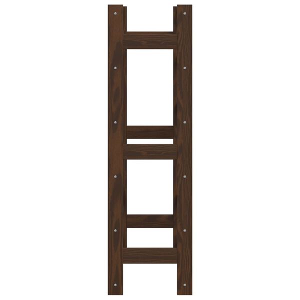 vidaXL Ραφιέρα Κρασιών για 30 Μπουκάλια Καφέ από Μασίφ Ξύλο Πεύκου