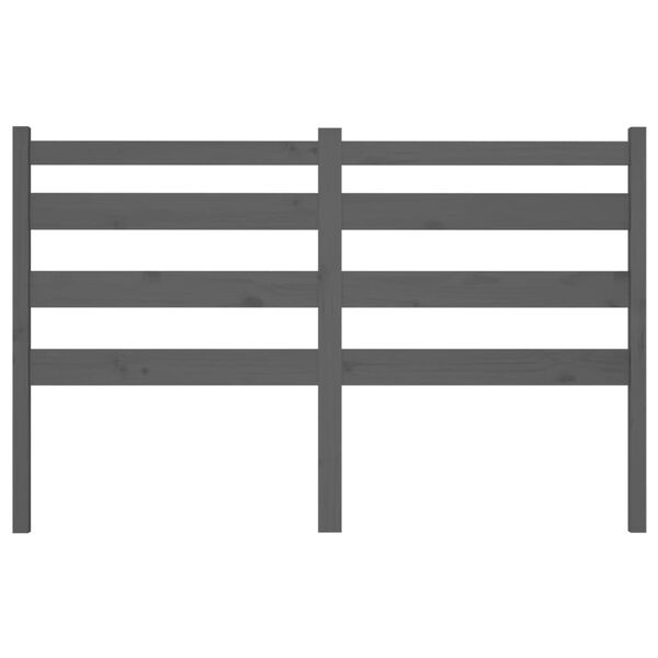 vidaXL Κεφαλάρι Κρεβατιού Γκρι 206 x 4 x 100 εκ. από Μασίφ Ξύλο Πεύκου