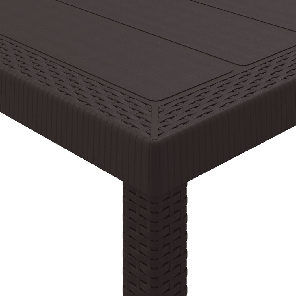 vidaXL Τραπέζι Κήπου Καφέ 100x100x73 εκ. Πολυ Ράττανα