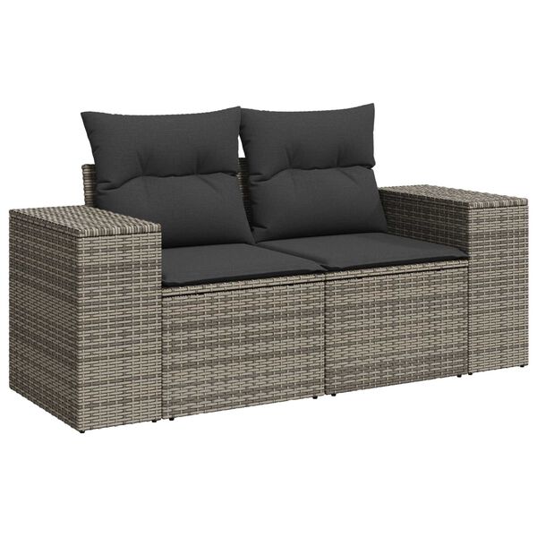 vidaXL Σετ Καναπέ Κήπου 9 pcs Γκρι συνθετικό ρατάν
