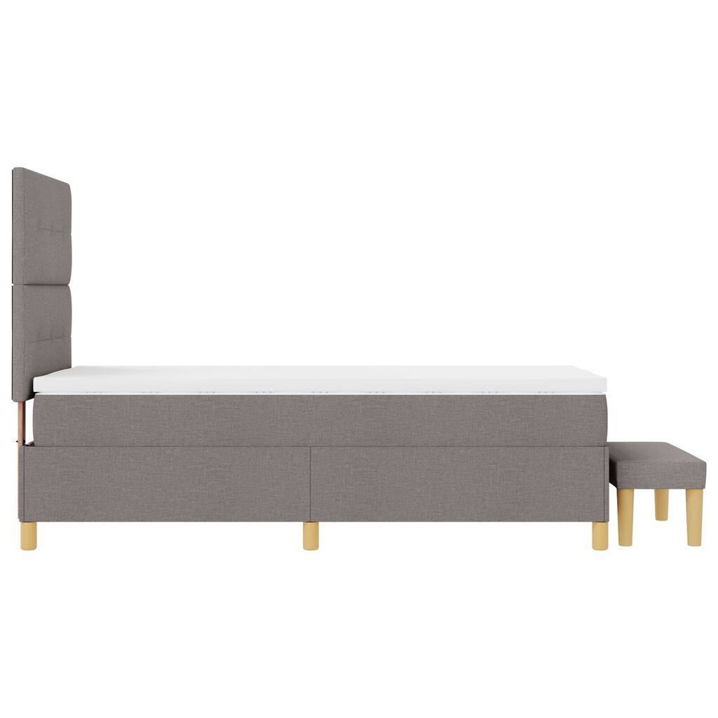 κρεβάτι Box Spring με στρώμα και πάγκο vidaXL Ταπέτο 90x190 εκ. Υφάσματος