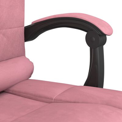 vidaXL Καρέκλα Γραφείου Μασάζ Ανακλινόμενη Ροζ Βελούδινη