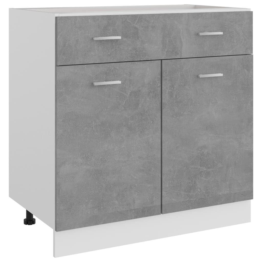 vidaXL Ντουλάπι Νεροχύτη Γκρι Σκυροδέματος 80x46x81,5 εκ. Επεξ. Ξύλο