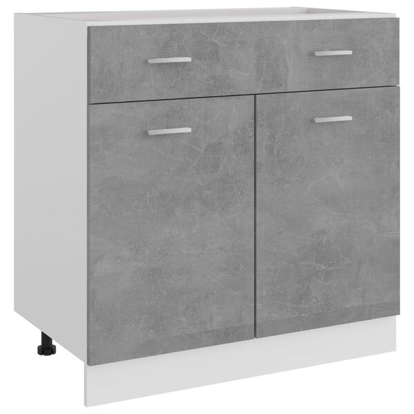 vidaXL Ντουλάπι Νεροχύτη Γκρι Σκυροδέματος 80x46x81,5 εκ. Επεξ. Ξύλο