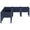 vidaXL Ζαρντινιέρα Κήπου με Πόδια Μπλε Γκρι 160x120x42 εκ. Πολυπροπυλένιο