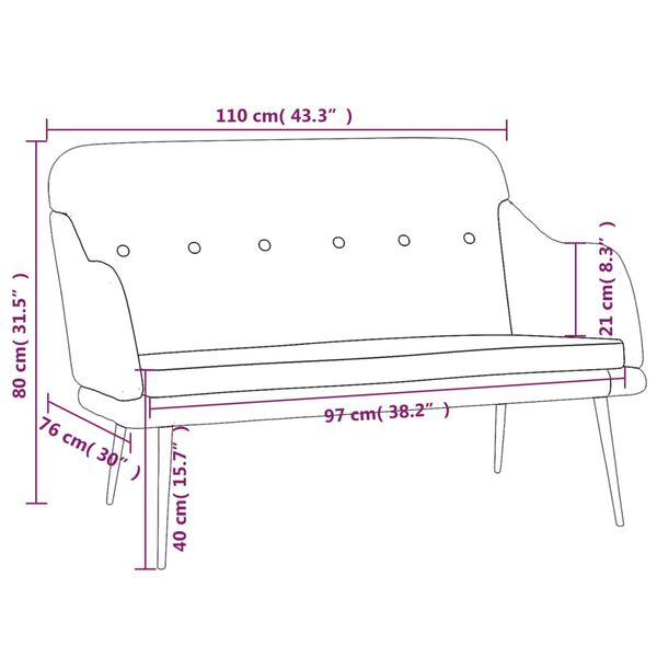 vidaXL Πάγκος Σκούρο Γκρι 110x76x80 εκ. Υφασμάτινος
