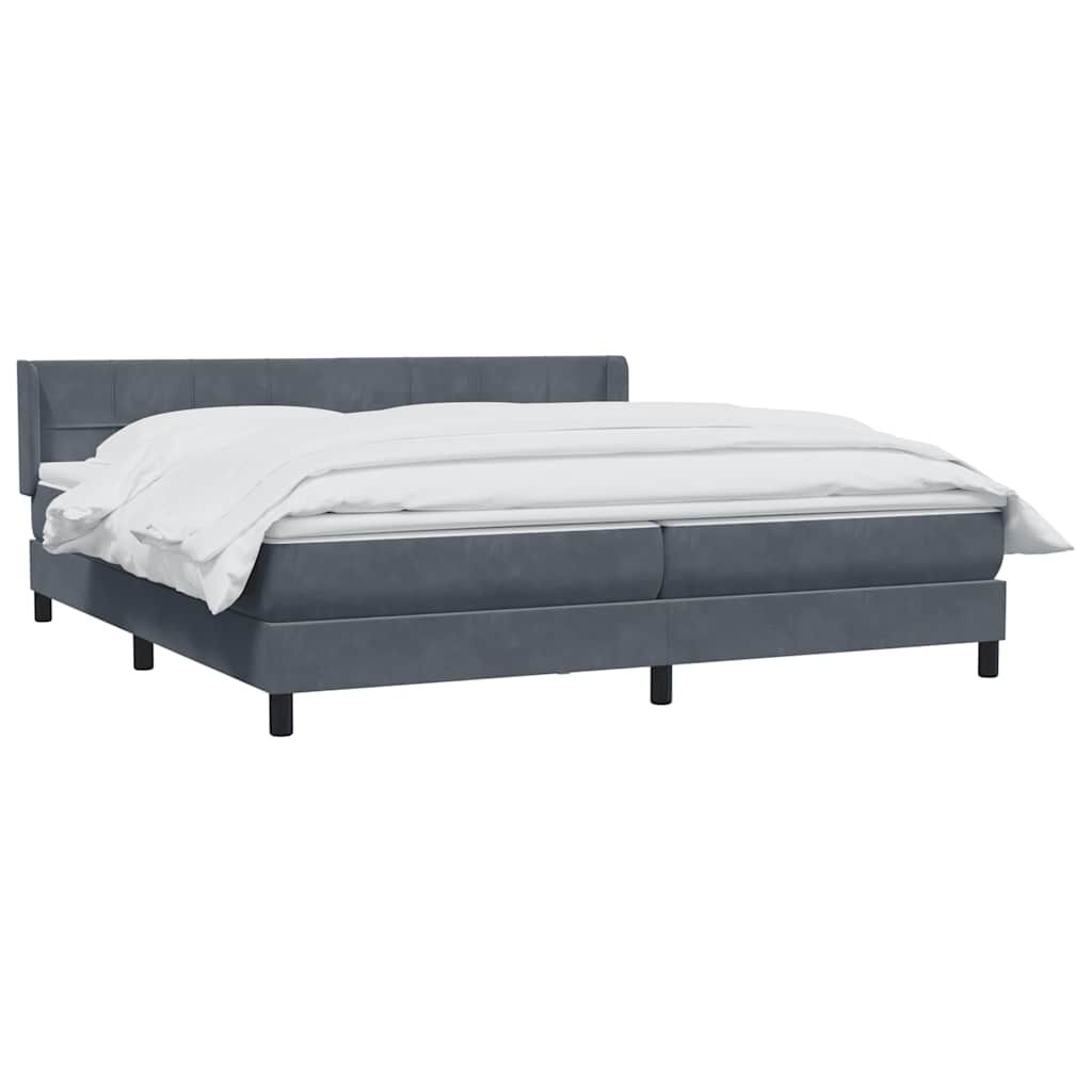 vidaXL Box Spring Κρεβάτι με στρώμα Σκούρο γκρι 180x220 εκ. Βελούδινο