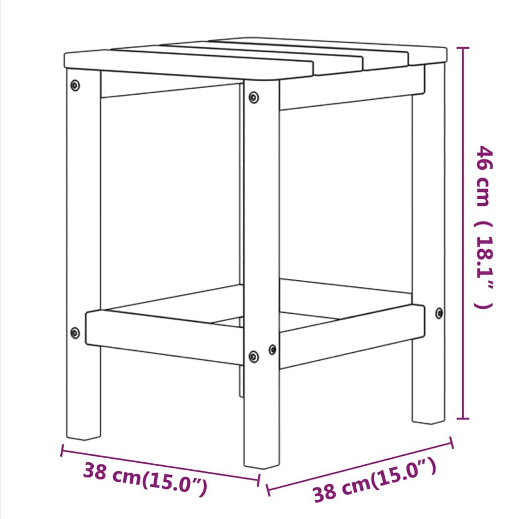 vidaXL Τραπέζι Κήπου Adirondack Λευκό 38 x 38 x 46 εκ. από HDPE