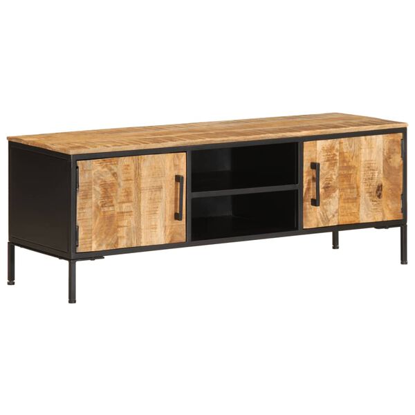 vidaXL Έπιπλο Τηλεόρασης 110x35x40 εκ. Ακατέργαστο Μασίφ Ξύλο Μάνγκο