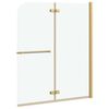 vidaXL Καλυμμα Ντους Χρυσό 120 x 140 cm ESG Γυαλί και Αλουμίνιο