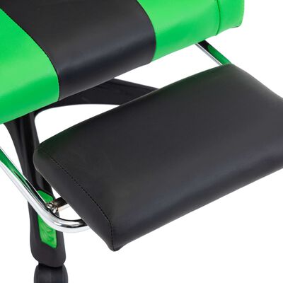 vidaXL Καρέκλα Racing με Υποπόδιο Πράσινη/Μαύρη από Συνθετικό Δέρμα