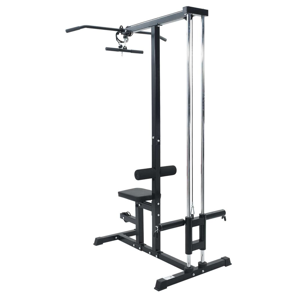 vidaXL Lat Pulldown Machine με Ρυθμιζόμενη Καρέκλα 80 kg Φορτιζόμενο Ατσάλι