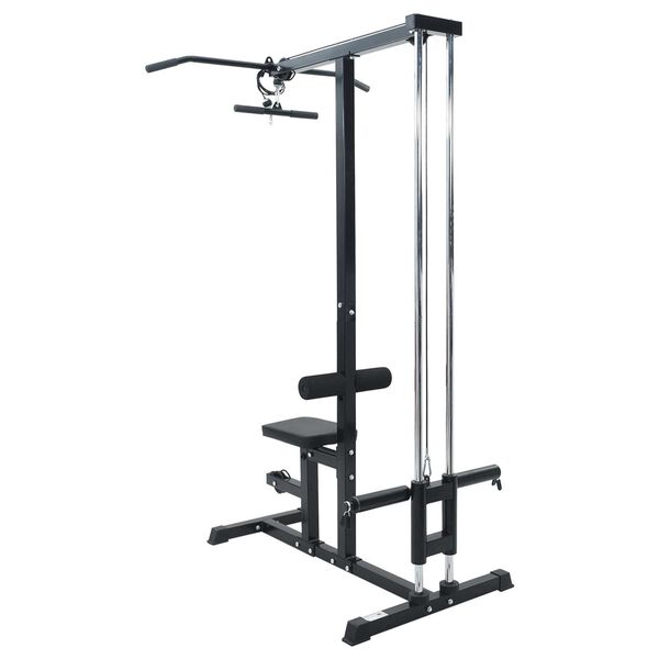 vidaXL Lat Pulldown Machine με Ρυθμιζόμενη Καρέκλα 80 kg Φορτιζόμενο Ατσάλι
