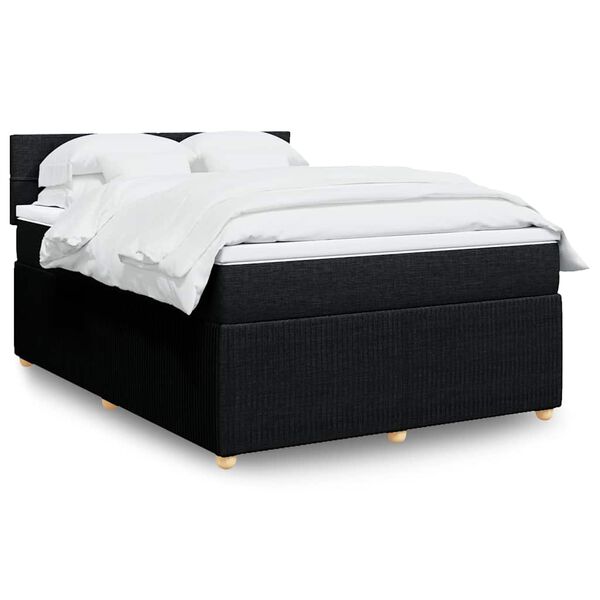 vidaXL &Kappa;&rho;&epsilon;&beta;ά&tau;&iota; Boxspring &mu;&epsilon; &Sigma;&tau;&rho;ώ&mu;&alpha; &Mu;&alpha;ύ&rho;&omicron; 140x200 &epsilon;&kappa;. &Upsilon;&phi;&alpha;&sigma;&mu;ά&tau;&iota;&nu;&omicron;
