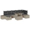 vidaXL Σετ Καναπέ Κήπου 8 pcs Ανοιχτό γκρι συνθετικό ρατάν