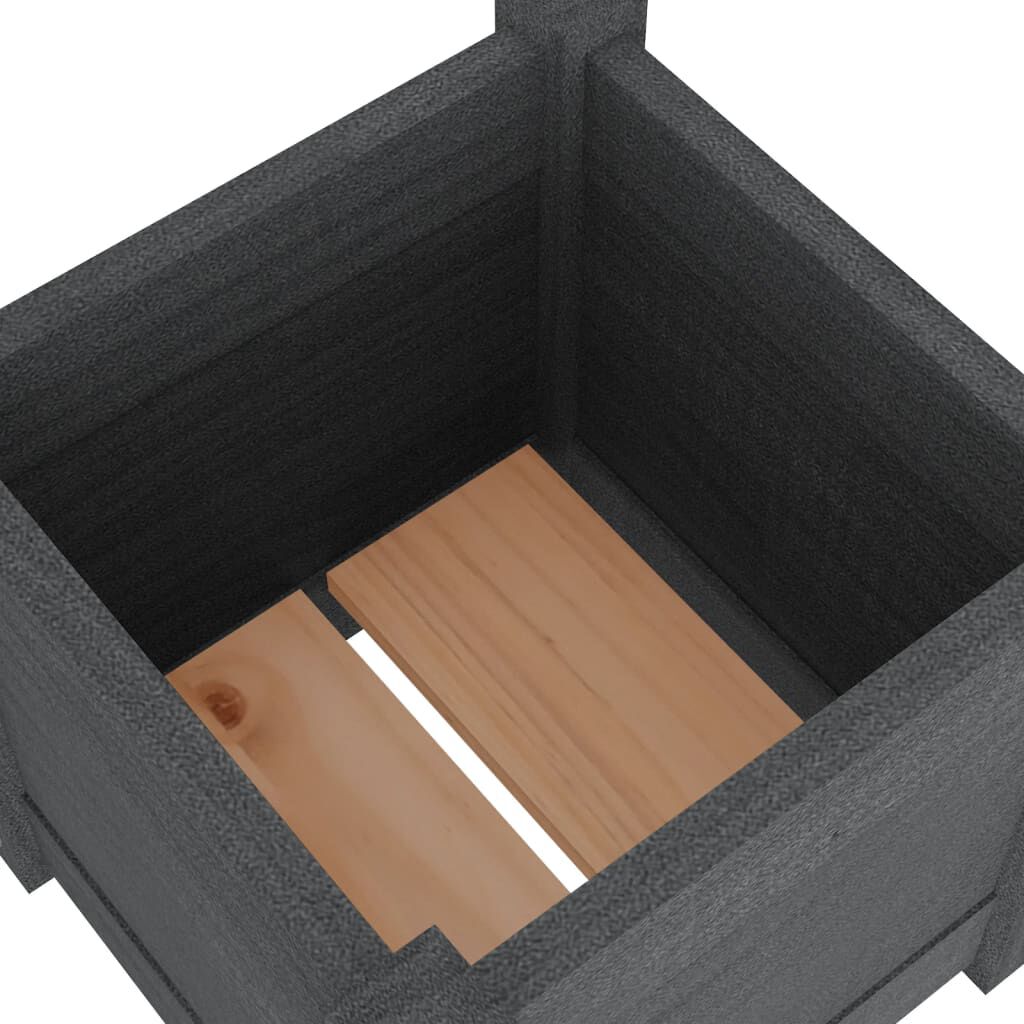 vidaXL Ζαρντινιέρα Γκρι 31 x 31 x 31 εκ. από Μασίφ Ξύλο Πεύκου