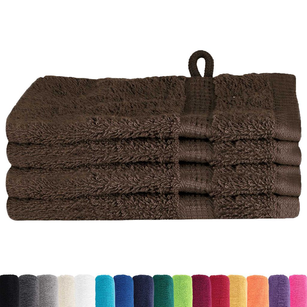vidaXL Πετσέτες 4 pcs Καστανό 15 x 21 cm Βαμβάκι