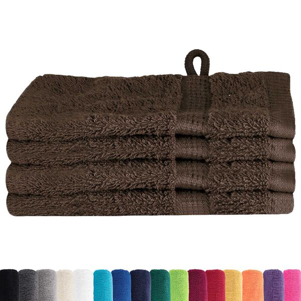 vidaXL Πετσέτες 4 pcs Καστανό 15 x 21 cm Βαμβάκι