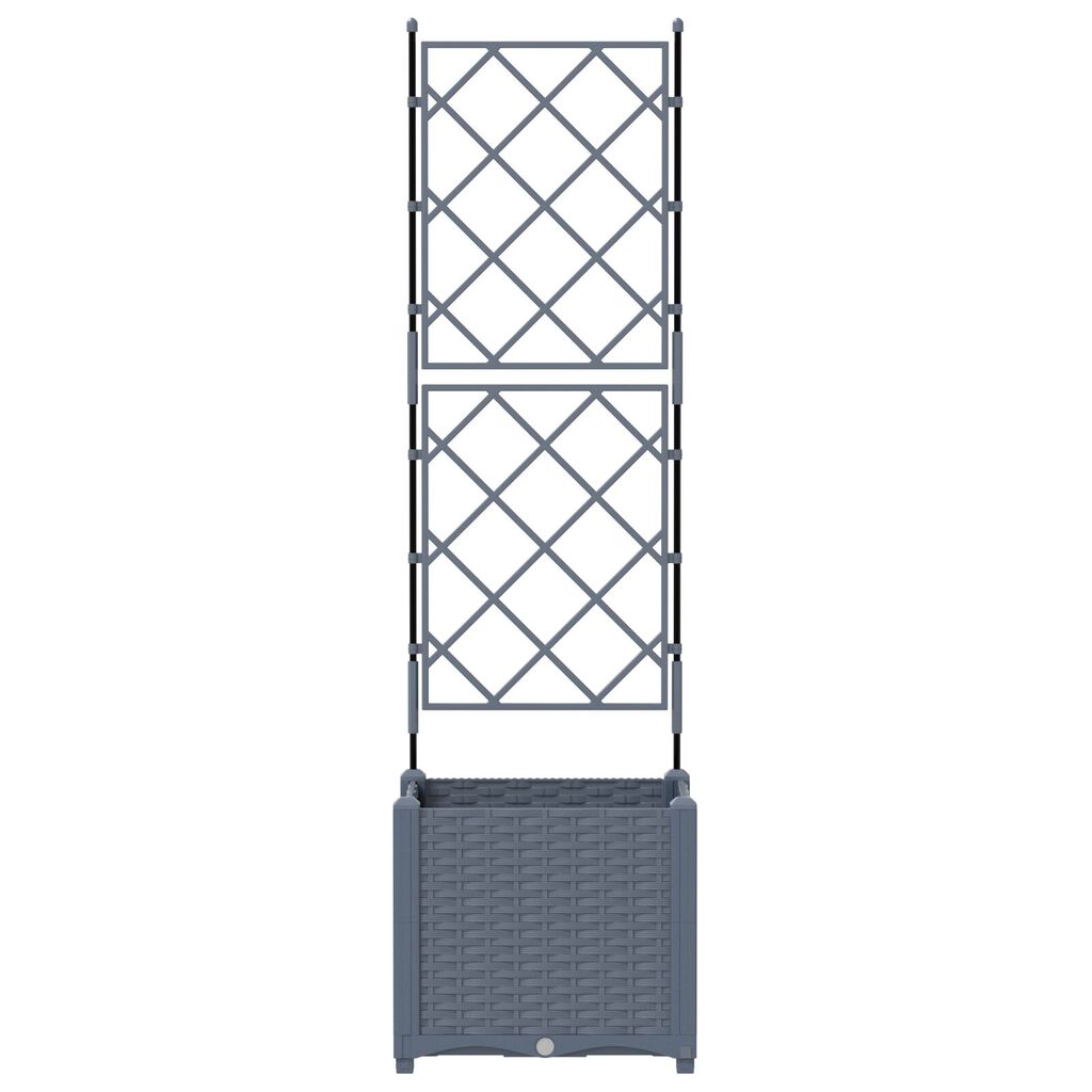 vidaXL Γλάστρα Κήπου με Πέργκολα Ανοιχτό Γκρι 40x40x143 εκ