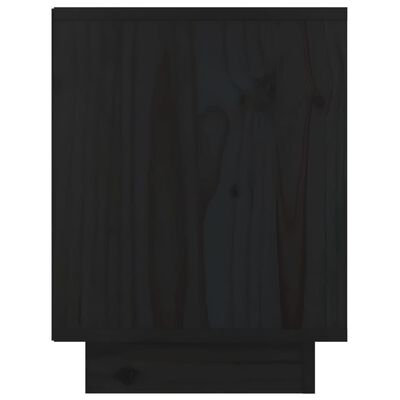 vidaXL Κομοδίνο Μαύρο 40 x 30 x 40 εκ. από Μασίφ Ξύλο Πεύκου