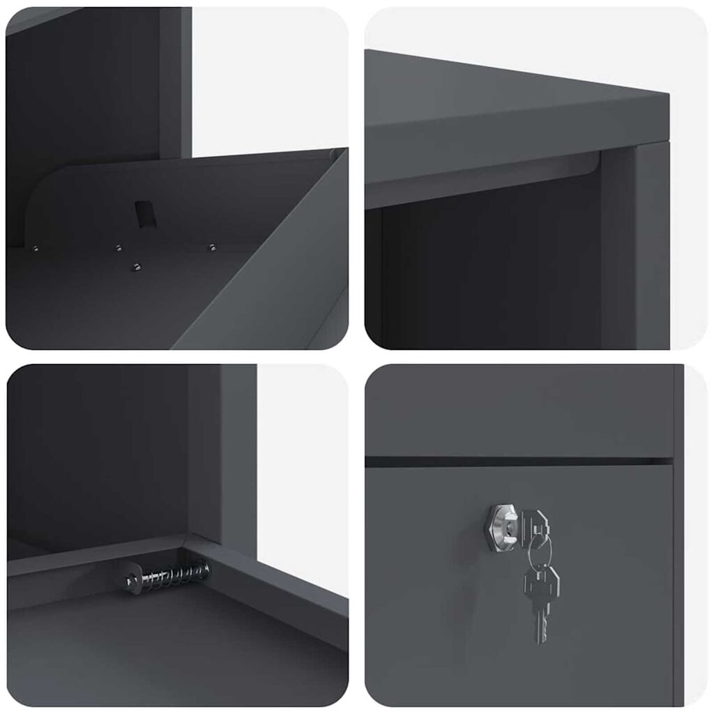 vidaXL Γραμματοκιβώτιο για Πακέτα Ανθρακί 44x22x82 εκ Χάλυβα