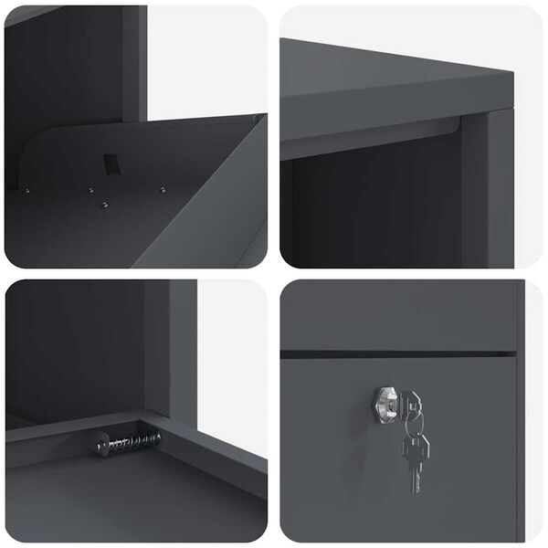 vidaXL Γραμματοκιβώτιο για Πακέτα Ανθρακί 44x22x82 εκ Χάλυβα