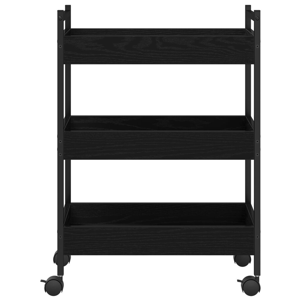 vidaXL Τροχήλατο Κουζίνας Μαύρη Δρυς 50x30x70 εκ Επεξεργασμένο Ξύλο