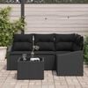 vidaXL Σετ Καναπέ Κήπου 5 pcs Μαύρο Πολυ ράταν