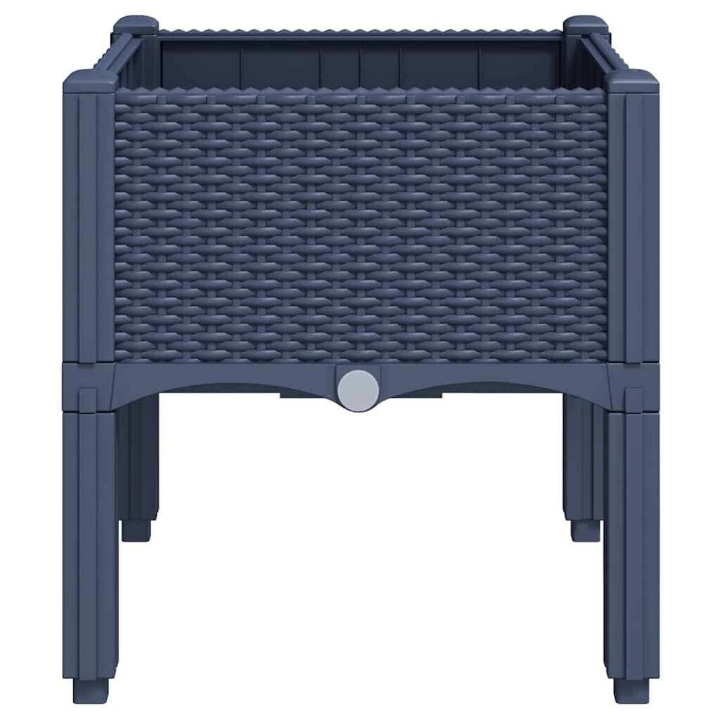 vidaXL Ζαρντινιέρα Κήπου με Πόδια Μπλε Γκρι 40x40x42 εκ. από Πολυπροπυλένιο