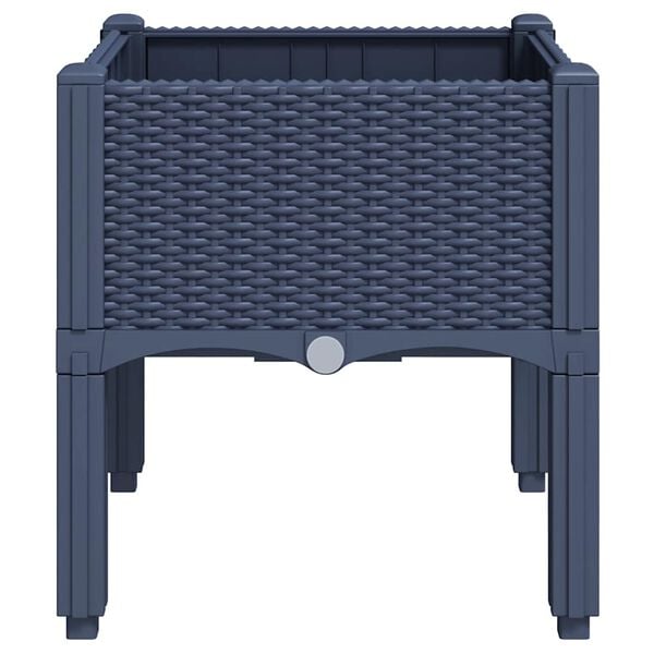vidaXL Ζαρντινιέρα Κήπου με Πόδια Μπλε Γκρι 40x40x42 εκ. από Πολυπροπυλένιο