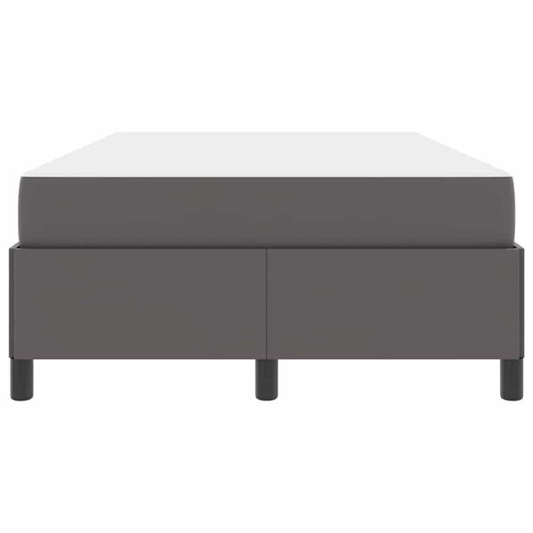 vidaXL Σκελετός κρεβατιού με στρώμα Γκρι 120 x 190 cm Τεχνητό δέρμα