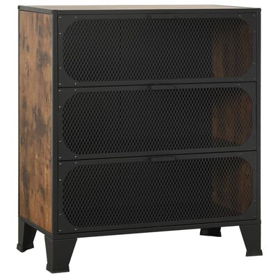 vidaXL Ντουλάπι Αποθήκευσης Ρουστίκ Καφέ 72x36x82 εκ. Μέταλλο / MDF