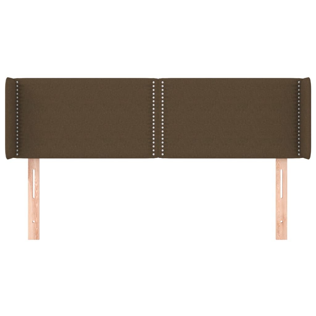 vidaXL Κεφαλάρι με Πτερύγια Σκούρο Καφέ 147x16x78/88 εκ. Υφασμάτινο