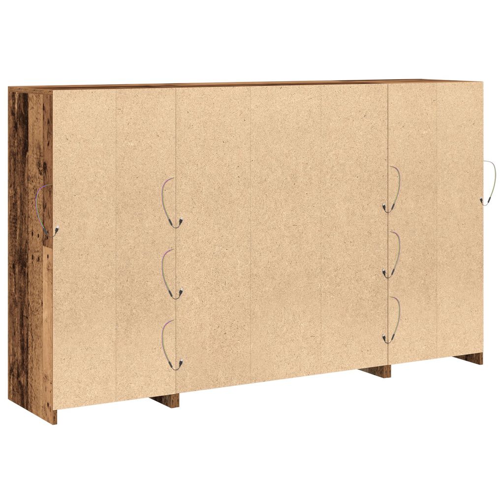 Μπουφές vidaXL με LED Φώτα Παλαιό Ξύλο 163x37x100 cm Κατασκευασμένο Ξύλο, Μπουφές vidaXL με LED Φώτα Παλαιό Ξύλο 41x37x100 cm