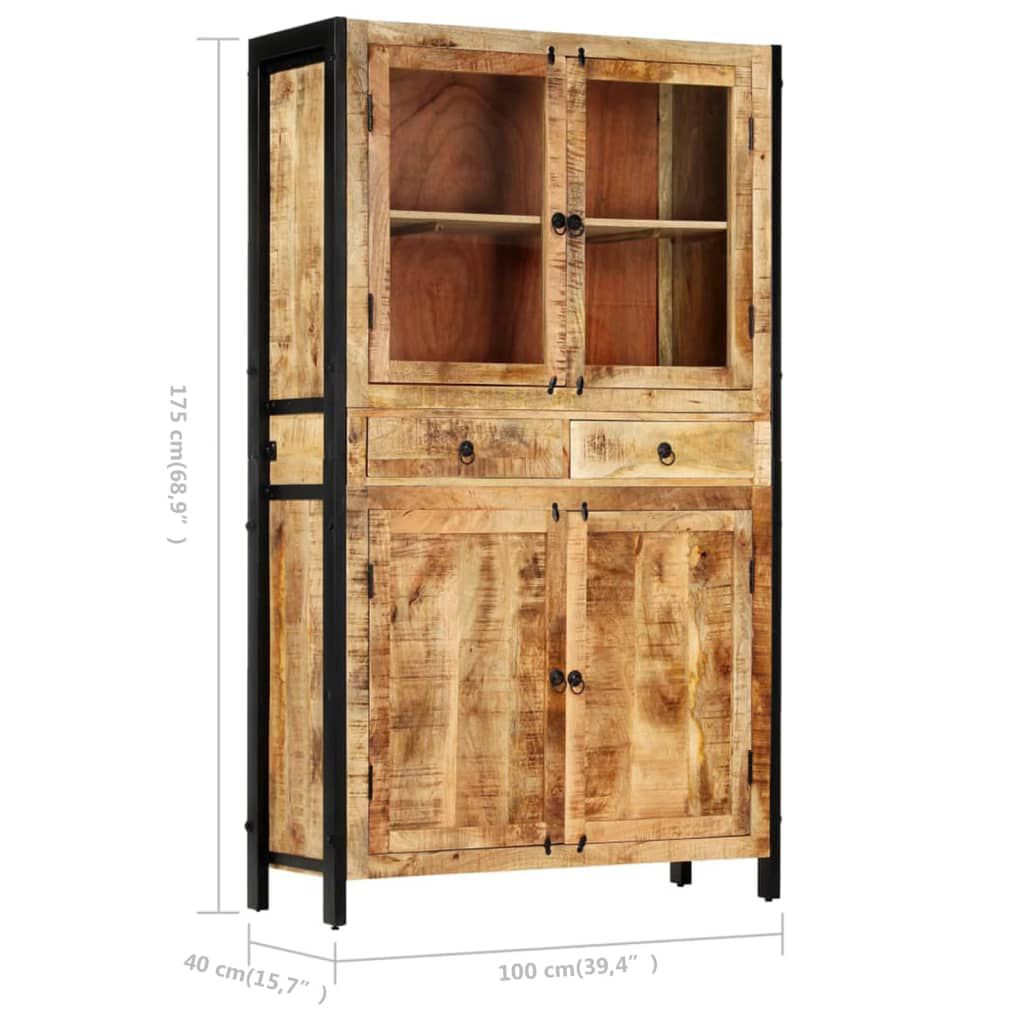 vidaXL Βιτρίνα 100 x 40 x 175 εκ. από Μασίφ Ξύλο Μάνγκο