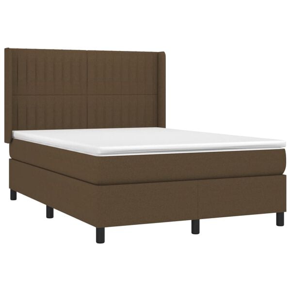vidaXL &Kappa;&rho;&epsilon;&beta;ά&tau;&iota; Boxspring &mu;&epsilon; &Sigma;&tau;&rho;ώ&mu;&alpha; & LED &Sigma;&kappa;.&Kappa;&alpha;&phi;έ 140x190&epsilon;&kappa;. &Upsilon;&phi;&alpha;&sigma;&mu;ά&tau;&iota;&nu;&omicron;