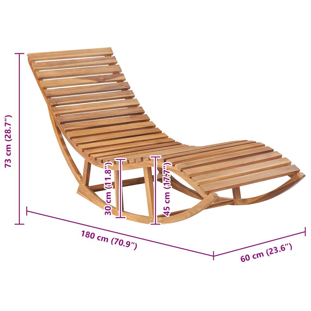 vidaXL Ξαπλώστρα Κουνιστή από Μασίφ Ξύλο Teak