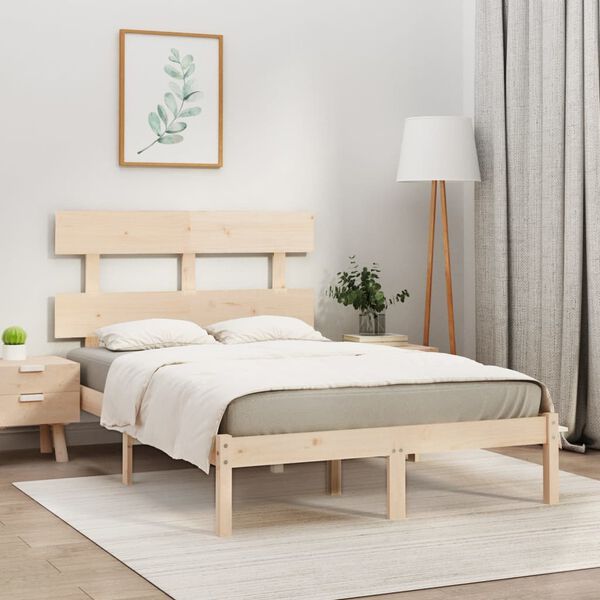 vidaXL Πλαίσιο Κρεβατιού 150 x 200 εκ. Μασίφ Ξύλο King Size