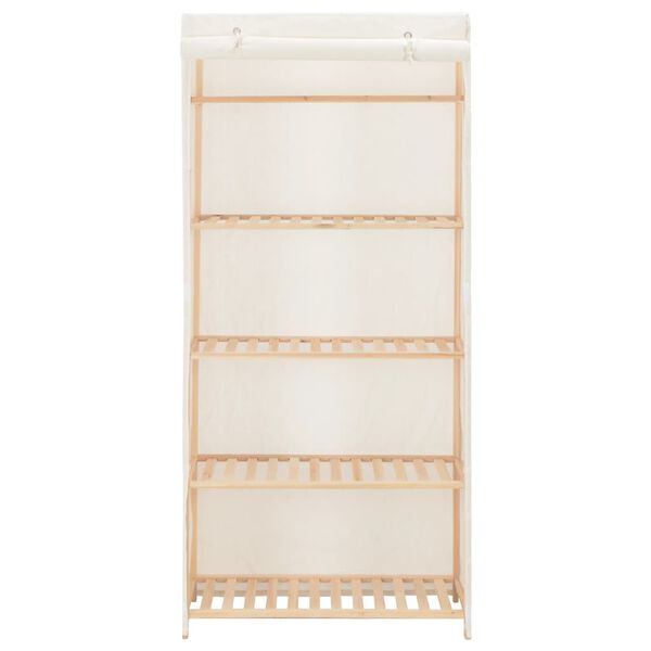 vidaXL Ντουλάπα Λευκή 79 x 40 x 170 εκ. Υφασμάτινη