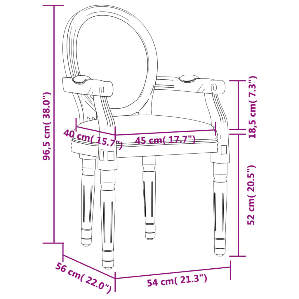 vidaXL Καρέκλα Τραπεζαρίας Σκούρο Γκρι 54 x 56 x 96,5 εκ. Βελούδινη