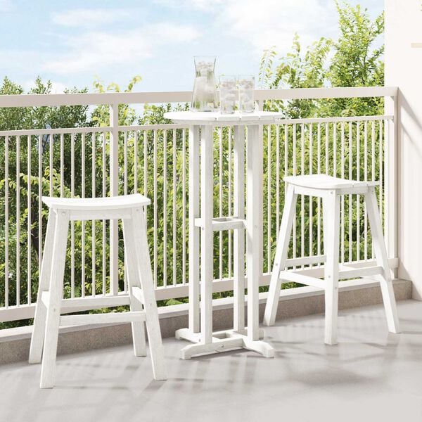 vidaXL Μπαρ σκαμπό 2 pcs Λευκό 52 x 43 x 73.5εκ Πλαστικό