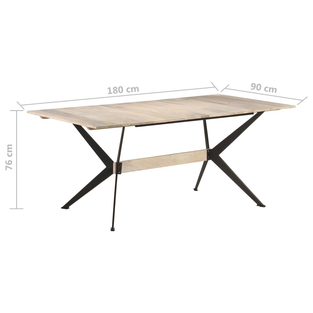 vidaXL Τραπεζαρία 180 x 90 x 76 εκ. από Μασίφ Ξύλο Μάνγκο