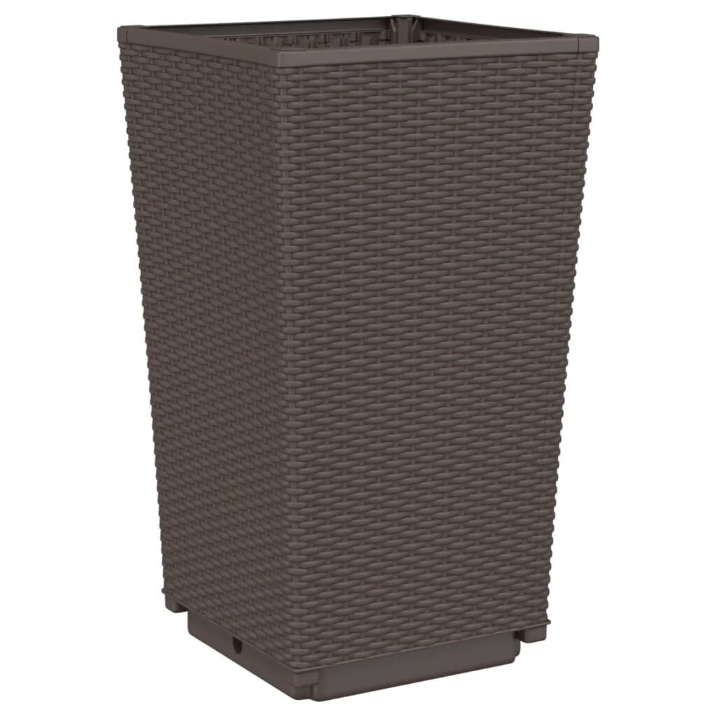 vidaXL Ζαρντινιέρες Κήπου 4 τεμ. Καφέ 32,5x32,5x57 εκ. Πολυπροπυλένιο
