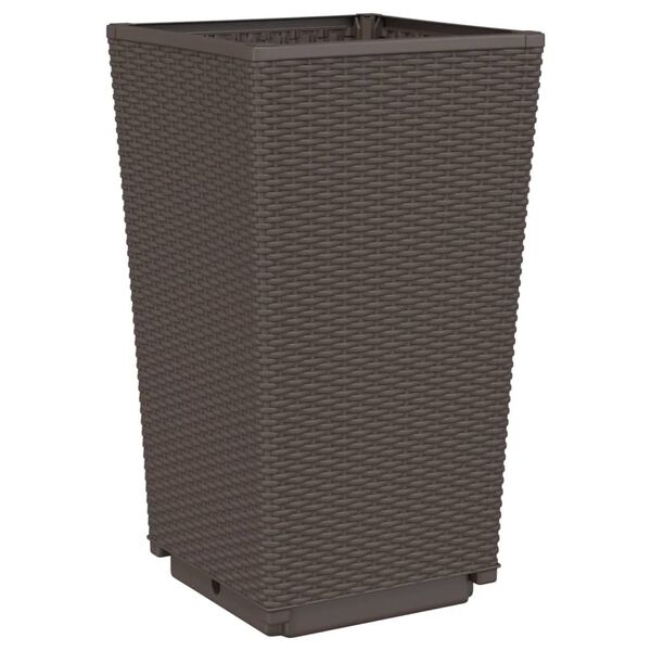 vidaXL Ζαρντινιέρες Κήπου 4 τεμ. Καφέ 32,5x32,5x57 εκ. Πολυπροπυλένιο