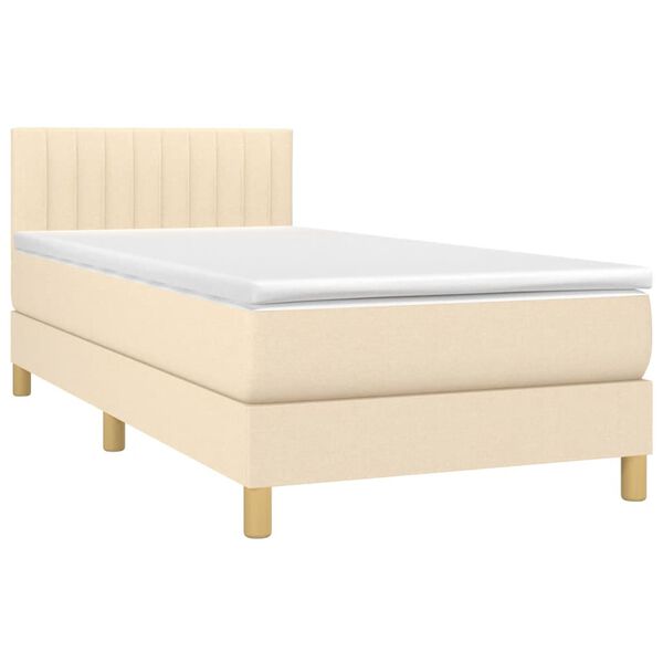 vidaXL &Kappa;&rho;&epsilon;&beta;ά&tau;&iota; Boxspring &mu;&epsilon; &Sigma;&tau;&rho;ώ&mu;&alpha; &Kappa;&rho;&epsilon;&mu; 100 x 200 &epsilon;&kappa;. &Upsilon;&phi;&alpha;&sigma;&mu;ά&tau;&iota;&nu;&omicron;