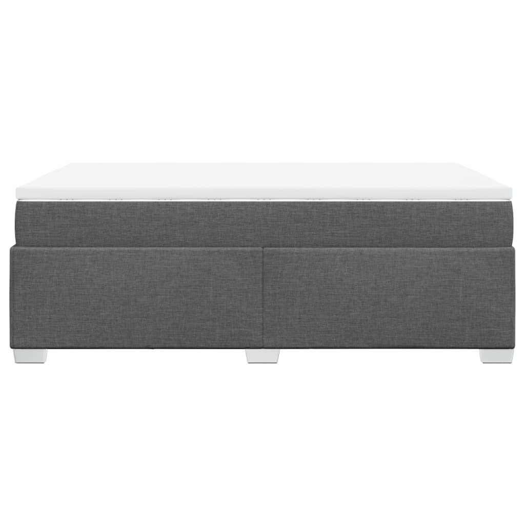 vidaXL Κρεβάτι Boxspring με Στρώμα Σκούρο Γκρι 120x190 εκ Υφασμάτινο