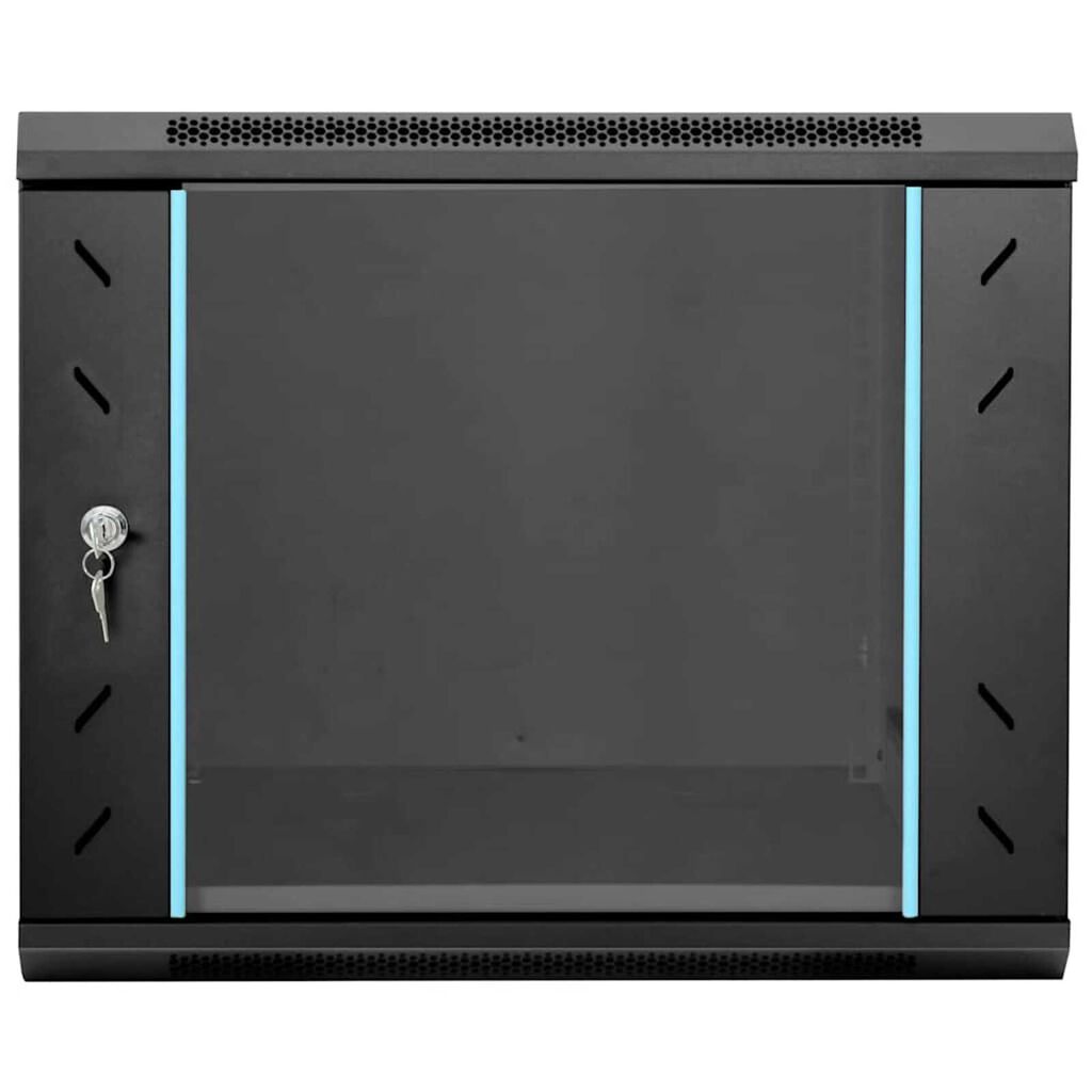 vidaXL Ντουλάπα δικτύου με αποθήκευση Μαύρο 60 x 60 x 50 εκ Ατσάλι