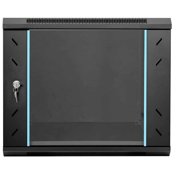 vidaXL Ντουλάπα δικτύου με αποθήκευση Μαύρο 60 x 60 x 50 εκ Ατσάλι