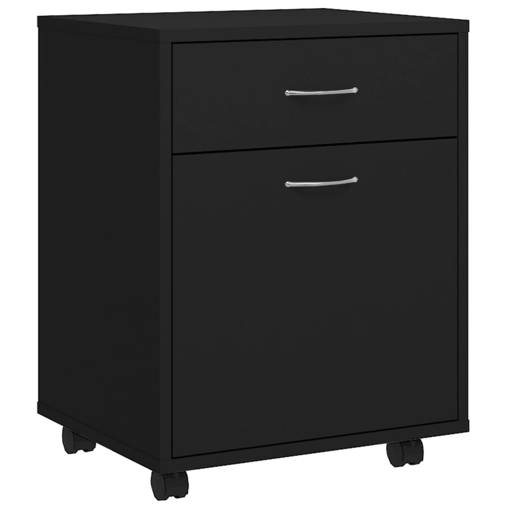vidaXL Ντουλάπι Τροχήλατο Μαύρο 45 x 38 x 54 εκ. από Επεξ. Ξύλο